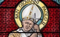 detail from John Paul stained glass window design for Pisa Baptistry